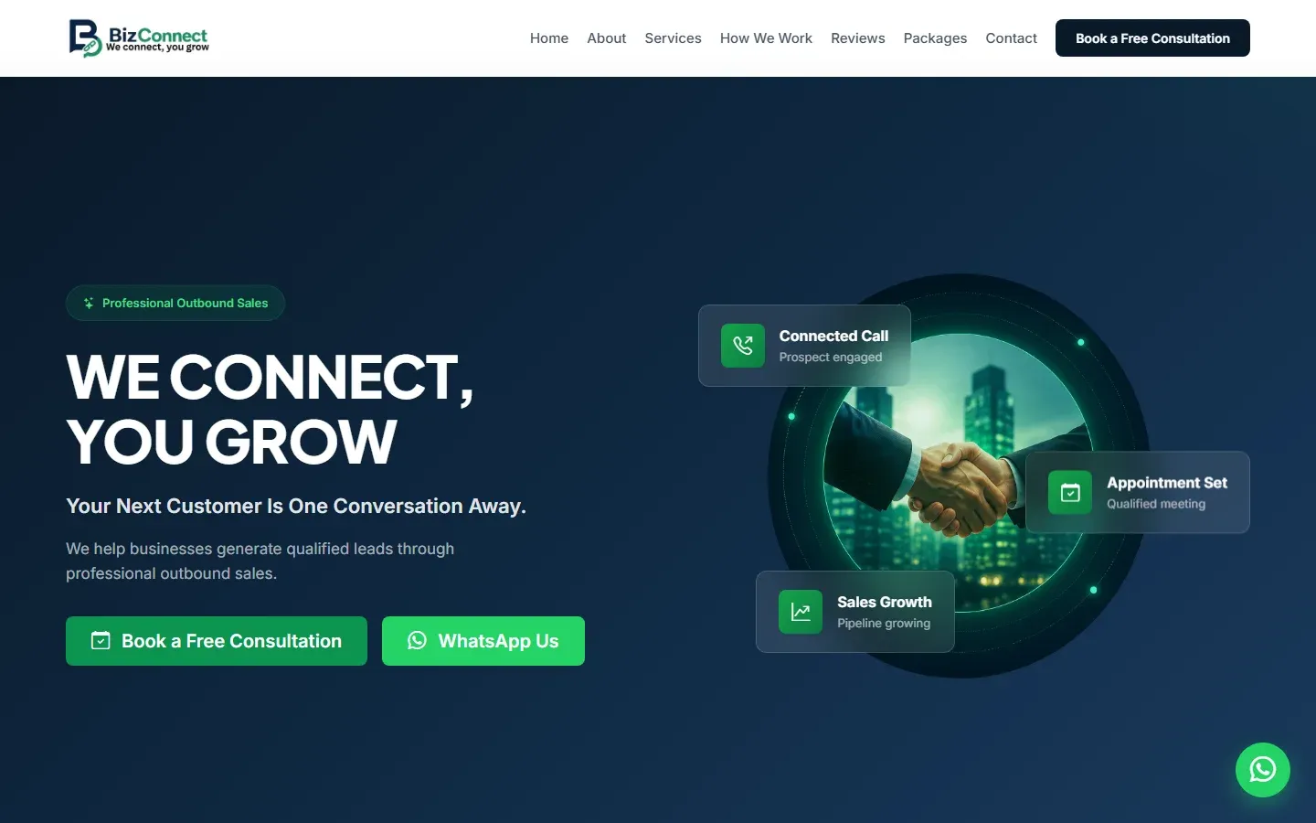 Preview of the Business / Agency Website homepage