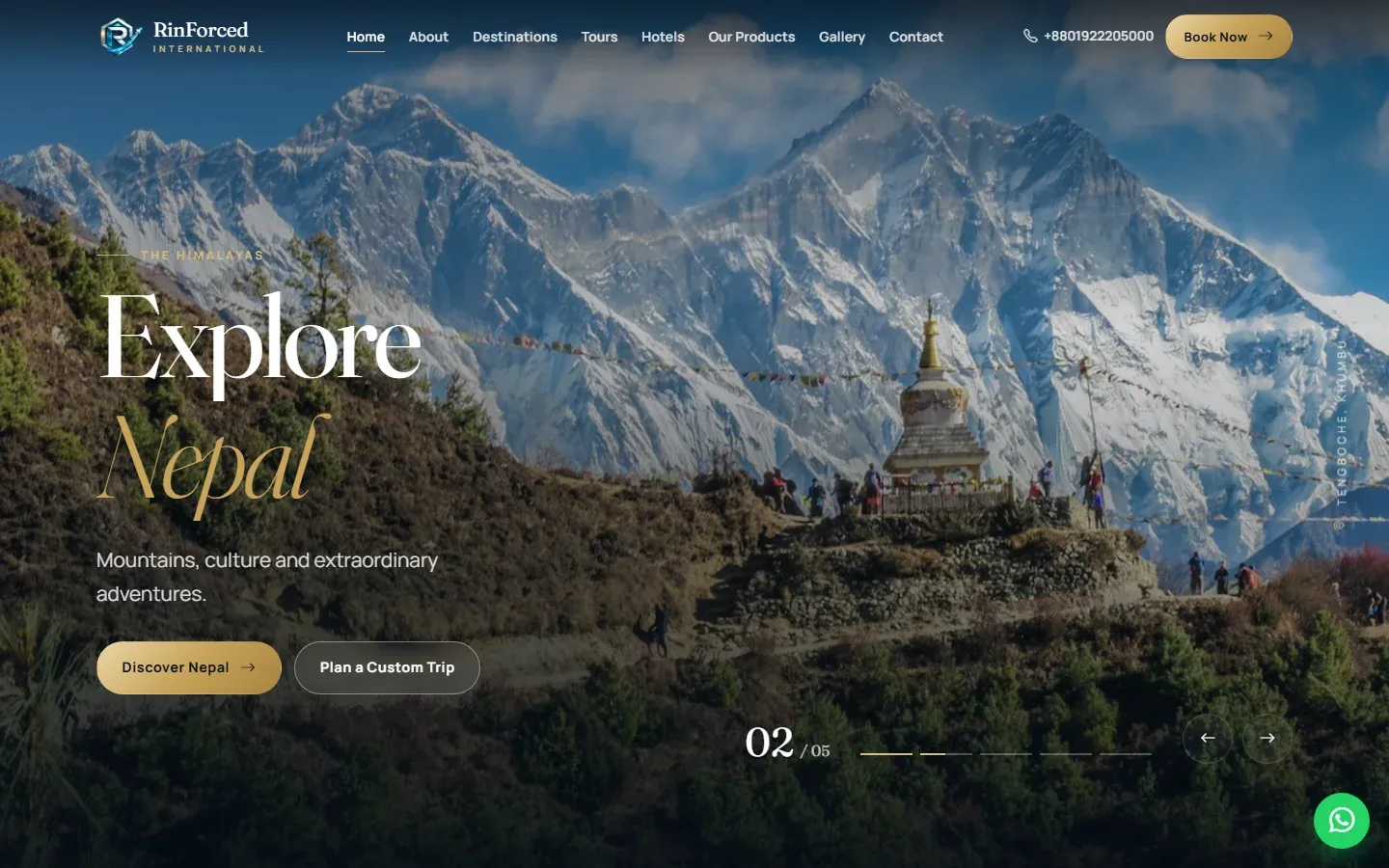 Preview of the Travel Agency / International Website homepage